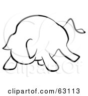 Royalty Free RF Clipart Illustration Of A Black And White Human Factor Bull