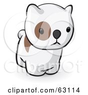 Royalty Free RF Clipart Illustration Of An Animal Factor Puppy Dog With A Spot Around His Eye by Leo Blanchette