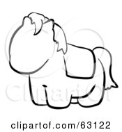 Royalty Free RF Clipart Illustration Of A Black And White Human Factor Pony