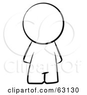 Royalty Free RF Clipart Illustration Of A Black And White Faceless Nude Human Factor Man by Leo Blanchette #COLLC63130-0020