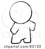 Royalty Free RF Clipart Illustration Of A Black And White Nude Human Factor Man Standing