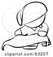 Royalty Free RF Clipart Illustration Of A Black And White Human Factor Matador With A Cape by Leo Blanchette