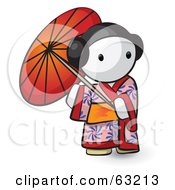 Human Factor Geisha Woman Using An Umbrella