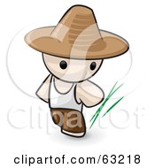 Royalty Free RF Clipart Illustration Of A Human Factor Chinese Farmer Man