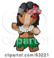 Royalty Free RF Clipart Illustration Of A Human Factor Hawaiian Hula Girl
