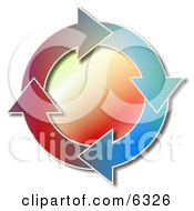 Colorful Recycle Arrows Moving In A Circular Clockwise Motion Clipart Picture by djart #COLLC6326-0006