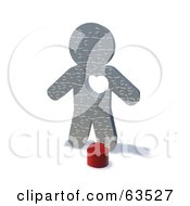 Royalty Free RF Clipart Illustration Of A Red Puzzle Heart In Front Of A 3d Jigsaw Man