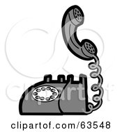 Gray Retro Landline Telephone