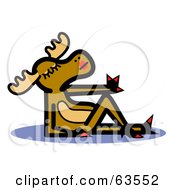 Beautiful Female Moose Reclined And Drying Her Finger Nails