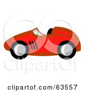 Royalty Free RF Clipart Illustration Of A Profiled Red Race Car