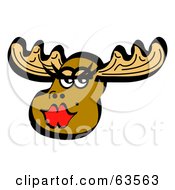 Royalty Free RF Clipart Illustration Of A Beautiful Female Moose Wearing Red Lipstick by Andy Nortnik #COLLC63563-0031