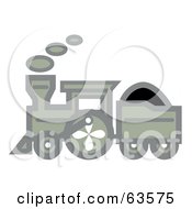 Royalty Free RF Clipart Illustration Of A Green Steam Train In Profile