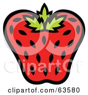 Poster, Art Print Of Red Strawberry Seeded With Black Seeds