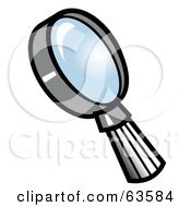 Poster, Art Print Of Gray Handled Magnifying Glass With A Blue Lens