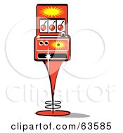 Retro Slot Machine With Three Cherries On The Screen
