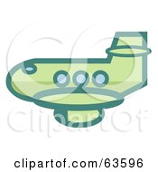 Royalty Free RF Clipart Illustration Of A Green Commercial Airplane by Andy Nortnik