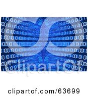 Poster, Art Print Of Blue Diminishing Perspective Binary Code Background