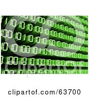 Green 3d Flowing Binary Code Background