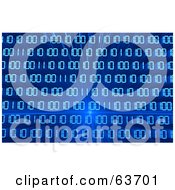 Royalty Free RF Clipart Illustration Of Lines Of Binary Code On A Shining Blue Background