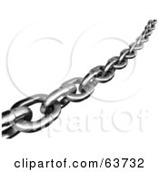 3d Steel Chain Curving Away