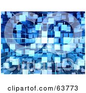 Poster, Art Print Of 3d Blue Cubic Background