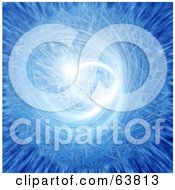 Royalty Free RF Clipart Illustration Of A Blue Abstract Explosion Of Light by elaineitalia