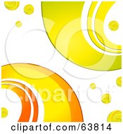 Poster, Art Print Of Retro Background Of Orange Yellow And Green Curves On White