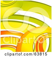 Poster, Art Print Of Background Of Retro Orange Yellow And Green Curves On White