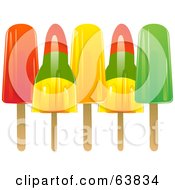 Poster, Art Print Of Fruit And Rocket Ice Pops On White