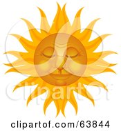 Poster, Art Print Of Peaceful Sun Face At Rest