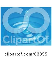 Royalty Free RF Clipart Illustration Of A Background Of Blue Water Dripping With Circles On The Surface