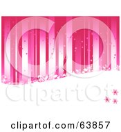 Poster, Art Print Of Pink Christmas Background Of Vertical Stripes Snow And Shapes