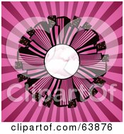 Royalty Free RF Clipart Illustration Of A Funky City Growing Out Of A Planet On A Pink Background by elaineitalia