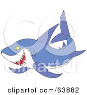 Royalty Free RF Clipart Illustration Of A Mean Purple Shark