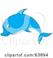 Poster, Art Print Of Cute Blue Profiled Dolphin