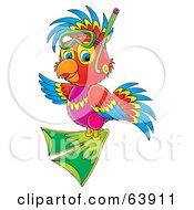 Royalty Free RF Clipart Illustration Of A Friendly Colorful Snorkel Parrot