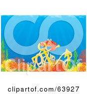 Royalty Free RF Clipart Illustration Of An Underwater Scene Of A Crab On An Anchor On Top Of A Coral Reef