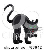 Poster, Art Print Of Sneaky Black Cat With Green Eyes