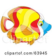 Royalty Free RF Clipart Illustration Of A Wavy Patterned Marine Fish In Profile