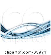 Royalty Free RF Clipart Illustration Of Waves Of Blue Water Over White
