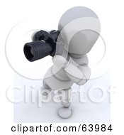 Royalty Free RF Clipart Illustration Of A 3d White Character Leaning And Snapping Pictures