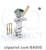 Poster, Art Print Of 3d White Character Cricketer - Version 5
