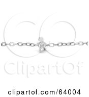 Royalty Free RF Clipart Illustration Of A 3d White Character Pulling Together Two Chains by KJ Pargeter