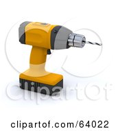 Royalty Free RF Clipart Illustration Of A 3d Yellow Power Drill