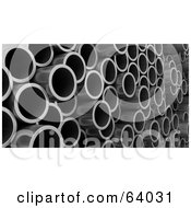 Side Angle View Of Metal Pipes