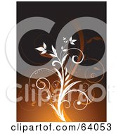 Royalty Free RF Clipart Illustration Of A White And Brown Floral Vine Background