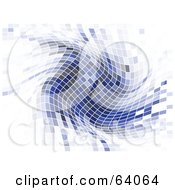 Royalty Free RF Clipart Illustration Of A Swirling Blue And Brown Mosaic On White by KJ Pargeter