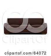 Poster, Art Print Of 3d Brown Sofa Couch On A White Background