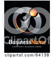Pre-Made Logo Of A Successful Person Above Space For A Business Name And Company Slogan On Black