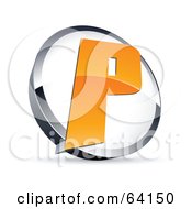 Royalty Free RF Clipart Illustration Of A Pre Made Logo Of A Letter P In A Circle